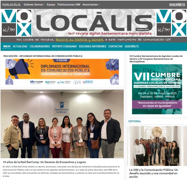 UIM: Monográfico sobre Comunicación Pública en la Revista UIM Vox Locális