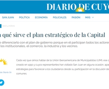 Trabajo UIM de asistencia técnica en planificación territorial es destacado en el Diario de Cuyo en Argentina