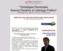 Miércoles 25 marzo: VIDEOCONFERENCIA INTERNACIONAL GRATUITA SOBRE ESTRATEGIAS ELECTORALES