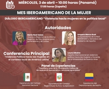 Participa en el "DIÁLOGO IBEROAMERICANO «VIOLENCIA HACIA MUJERES EN LA POLÍTICA LOCAL»