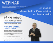 Participa en webinar 40 años de descentralización municipal en Iberoamérica