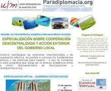 ESPECIALIZACIÓN SOBRE COOPERACIÓN DESCENTRALIZADA Y ACCIÓN EXTERIOR DEL GOBIERNO LOCAL