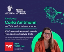Alcaldesa de Valdivia concede importante entrevista sobre el Congreso UIM a través de la señal internacional de la Televisión Pública de Chile