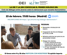 Te invitamos  al ciclo de diálogos sobre juventud y democracia en Iberoamérica. Convocan UIM y OEI