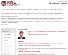 Ya está disponible el Nº 29 de la Revista Iberoamericana de Gobierno Local #RIGL