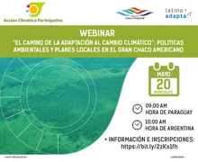 Abiertas las inscripciones para el webinar "EL CAMINO DE LA ADAPTACIÓN AL CAMBIO CLIMÁTICO"